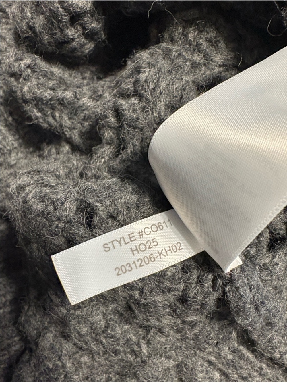 J. Crew Cross Cable Mockneck Sweater in Wool Blend M Charcoal Gray Wool Alpaca - Picture 6 of 7